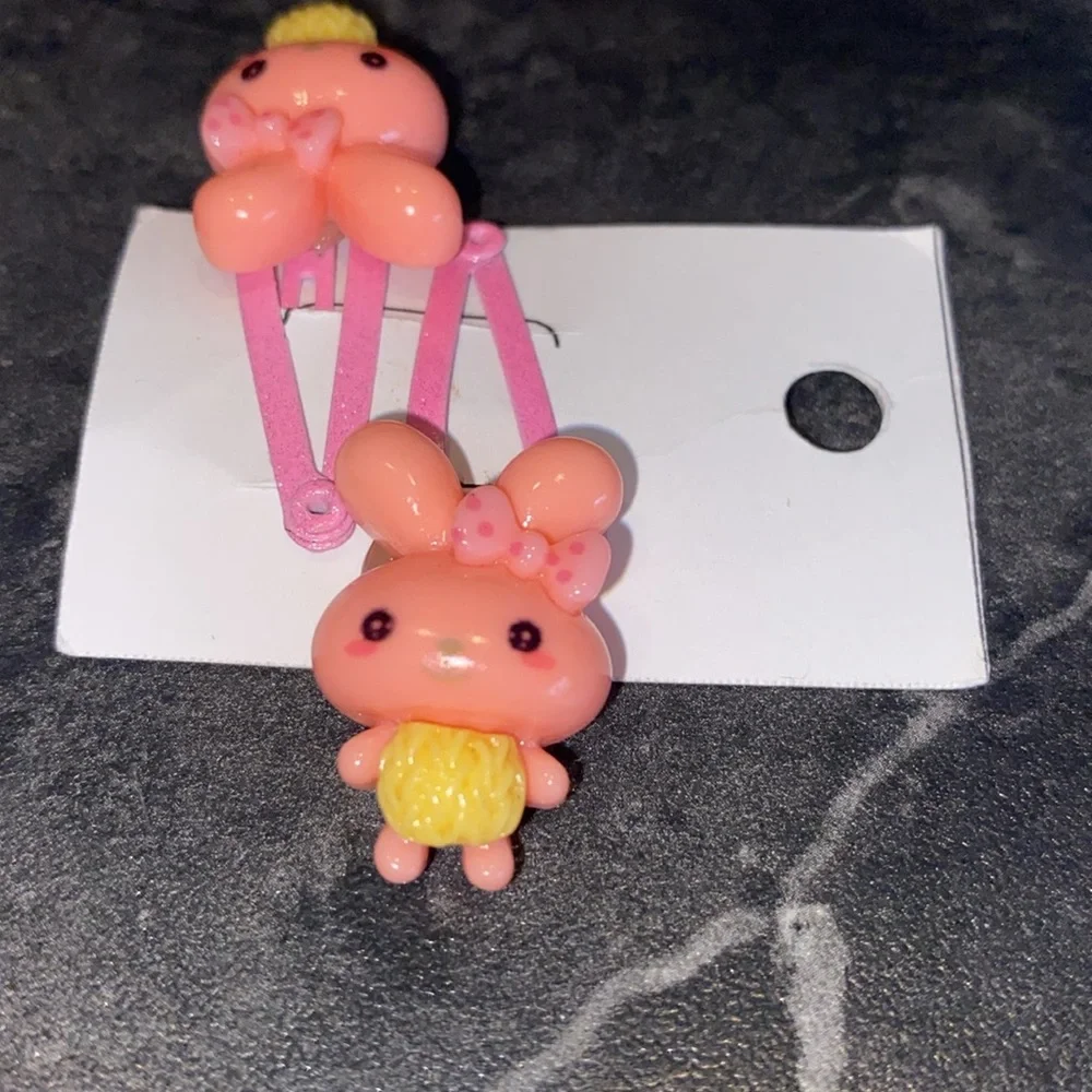 2 Sets Of Baby Barrettes, Hello Kitty & Bunny